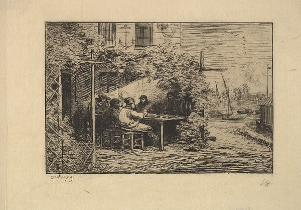 The Farewell Breakfast at Asnières 1861-Charles-François Daubi, Poster Print Wall Art