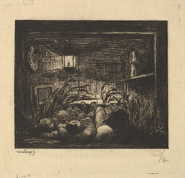 Sleeping on Board the Boat 1861-Charles-François Daubigny, Poster Print Wall Art
