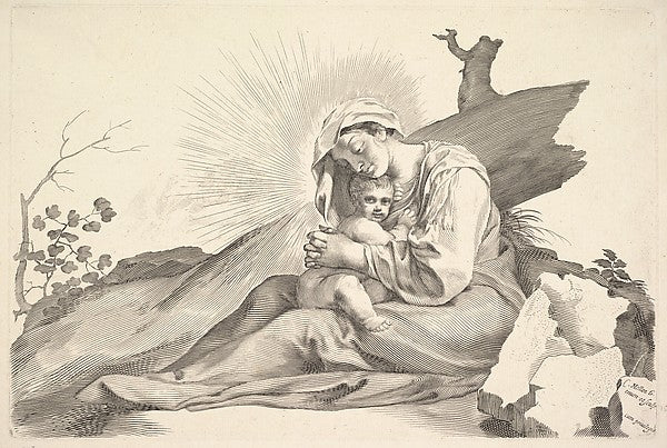 Virgin and Child-Claude Mellan , Poster Print