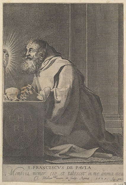 St. Francis de Paul 1627-Claude Mellan ,16x12"(A3)Poster