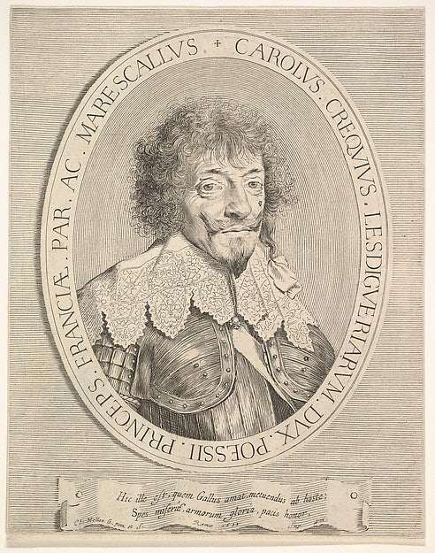 Charles I de Créquy duc de Lesdiguières 1633-Claude Mellan ,16x12"(A3)Poster