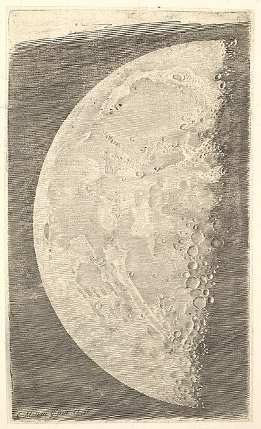 The Moon in its Final Quarter 1635-Claude Mellan, Poster Print