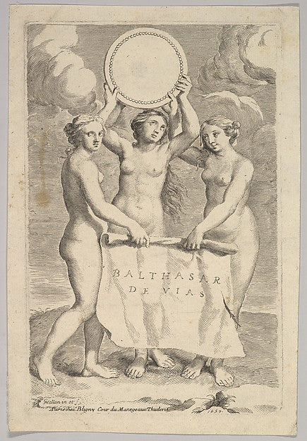 The Three Graces 1659-Claude Mellan ,16x12"(A3)Poster