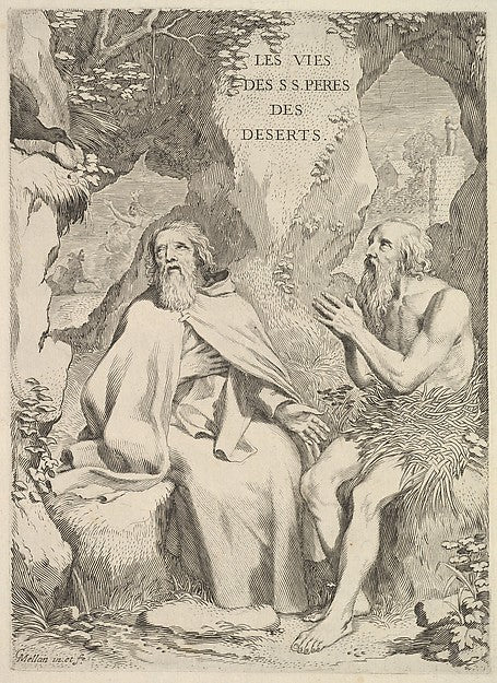 Title page - Arnaud d'Andilly Les Vies des saints pères des dé, Poster Print Wall Art