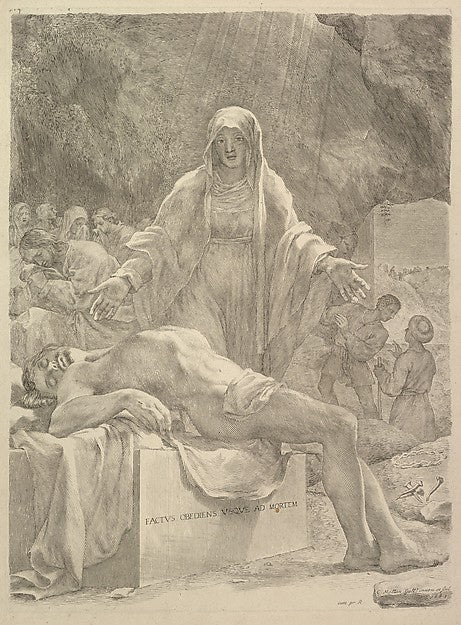 Lamentation 1683-Claude Mellan , Poster Print Wall Art