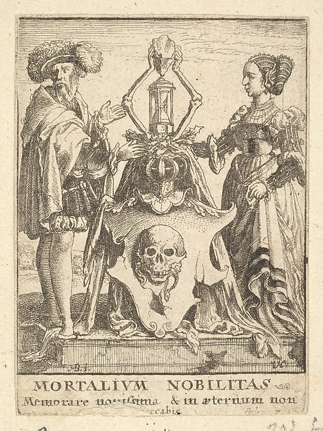 Death's coat of arms from the Dance of Death 1651-After Hans, Poster Print Wall Art