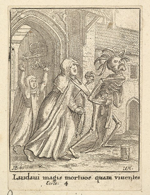 The Abbess from the Dance of Death 1651-After Hans Holbein th, Poster Print Wall Art