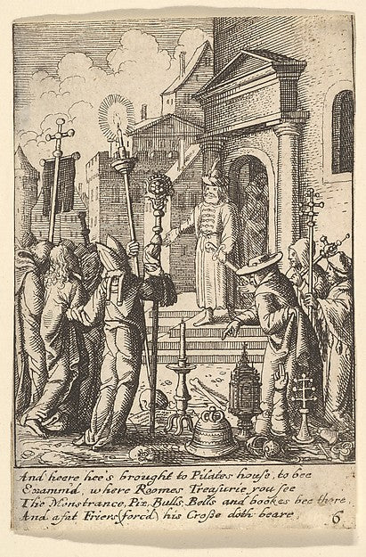 Jesus before Pilate 1625–77-After Wenceslaus Hollar,After Han, Poster Print Wall Art