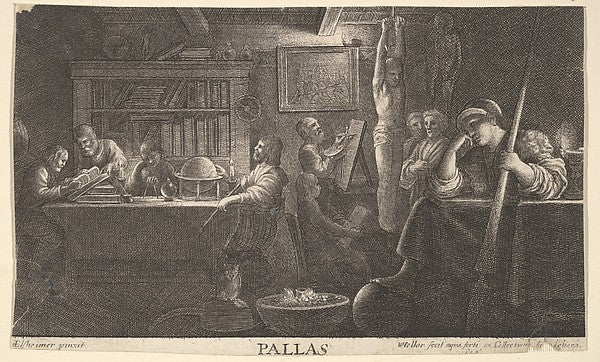 Realm of Pallas 1646-Wenceslaus Hollar,After Adam Elsheimer, Poster Print Wall Art