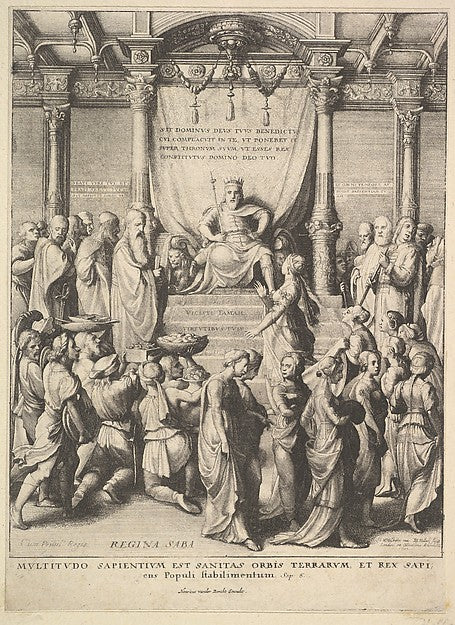 Solomon and the Queen of Sheba 1642-After Hans Holbein the You, Poster Print Wall Art