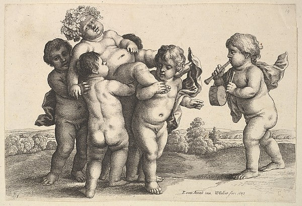 Six Boys 1647-Wenceslaus Hollar, Poster Print Wall Art