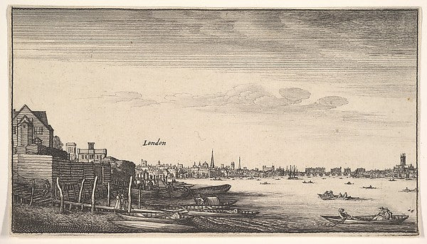 London Viewed from the Milford Stairs 1643–1644-Wenceslaus Hol, Poster Print Wall Art