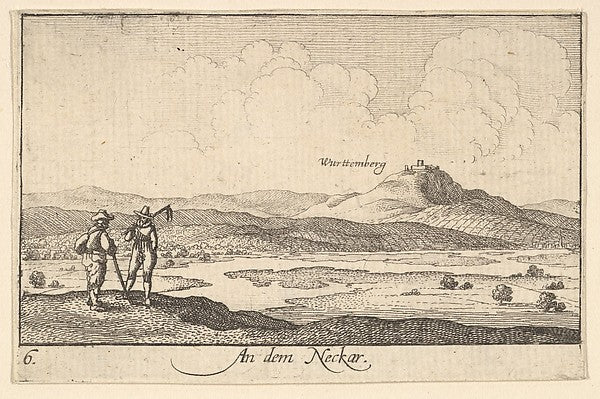 On the Neckar 1635-Wenceslaus Hollar, Poster Print Wall Art
