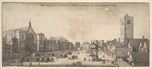 Sala Regalis cum Curia West-monasterÿ vulgo Westminster haal, Poster Print Wall Art