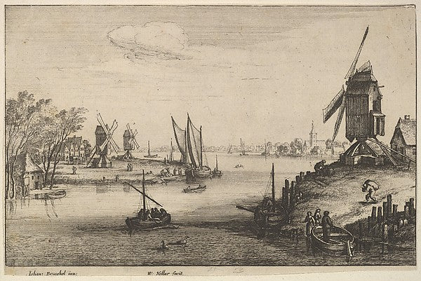 The Three Windmills 1651-After Jan Brueghel the Elder, Poster Print Wall Art