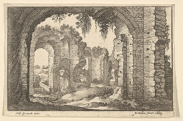 Roman Ruins 1673-After Sebastiaen Vrancx, Poster Print Wall Art