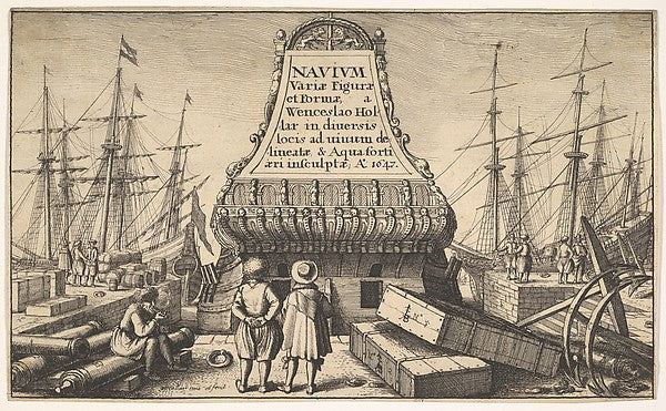 Title page - Dutch Ships 1647-Wenceslaus Hollar, Poster Print Wall Art