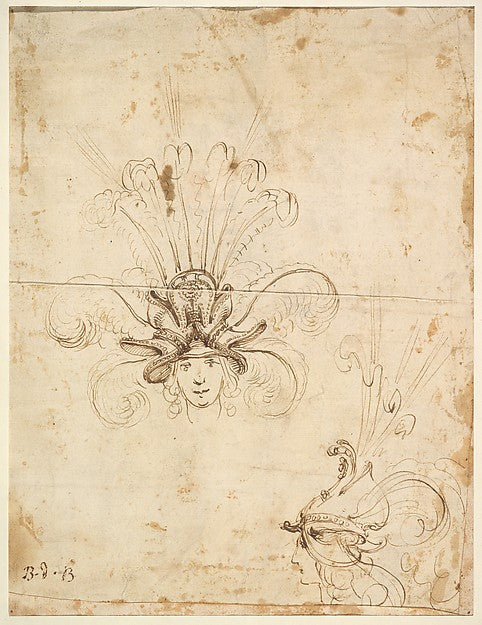 Baccio del Bianco :Design for a Headdress -16x12"(A3) Poster