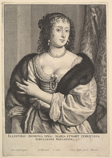 Frances Stuart Countess of Portland 1650-Wenceslaus Hollar,A, Poster Print Wall Art