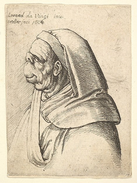 Bust of a man with a small turned-up nose and very high upper, Poster Print Wall Art
