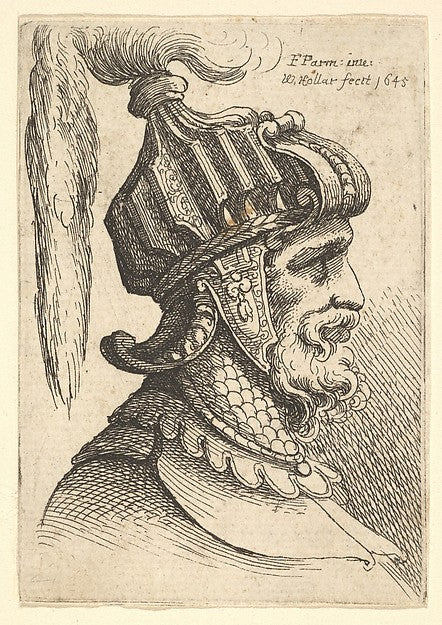 Helmeted Head 1645-After Parmigianino , Poster Print Wall Art