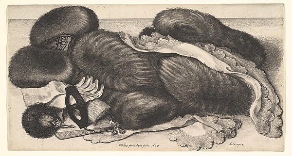 Muffs and Articles of Clothing on a Table 1647-Wenceslaus Holl, Poster Print Wall Art