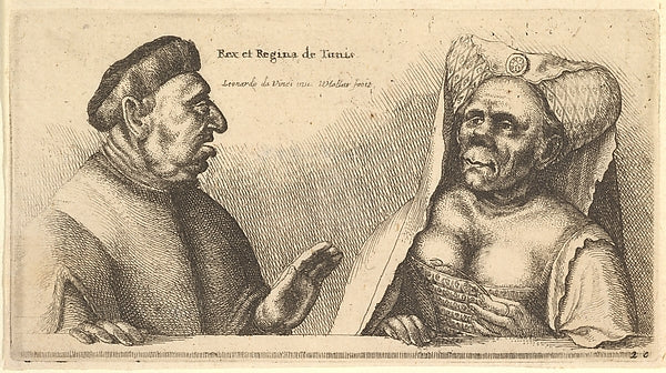Rex et Regina de Tunis 1625–77-After Leonardo da Vinci,16x12"(A3)Poster