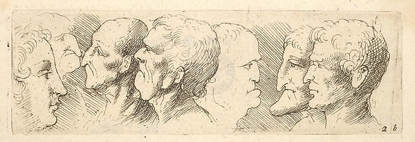 Head studies 1625–77-After Leonardo da Vinci,16x12"(A3)Poster