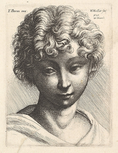 Head of a young girl 1645-After Parmigianino , Poster Print Wall Art