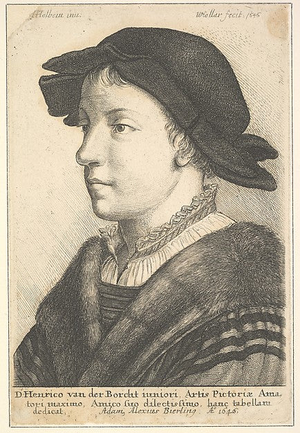Young man wearing a hat in profile to left 1646-After Hans Hol, Poster Print Wall Art