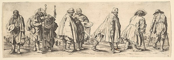Eight Beggars 1630-After Jacques Callot, Poster Print Wall Art