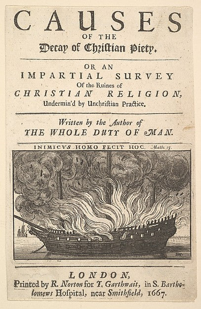 Title page - The Causes of the Decay of Christian Piety 1667-We, Poster Print Wall Art