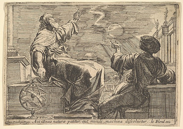 Two Philosophers Watching an Eclipse 1615–42-Pierre Brebiette,16x12"(A3) Poster