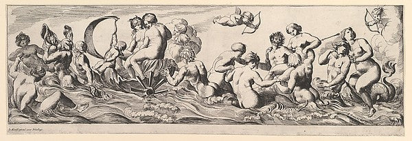 Bacchanal 17th cent-Pierre Brebiette, Poster Print Wall Art