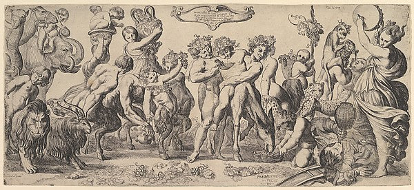Triumph of Bacchus 17th cent-Pierre Brebiette, Poster Print Wall Art