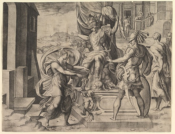 The Vestal Virgin Tuccia mid-16th cent-Master FG , Poster Print Wall Art