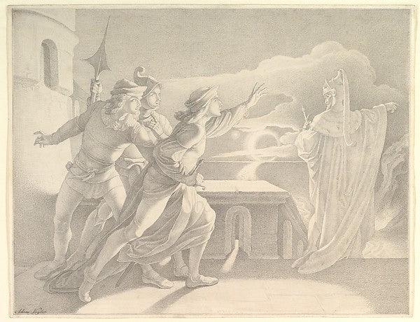 Hamlet and the Ghost of his Father mid-19th cent-Adam Vogler , Poster Print