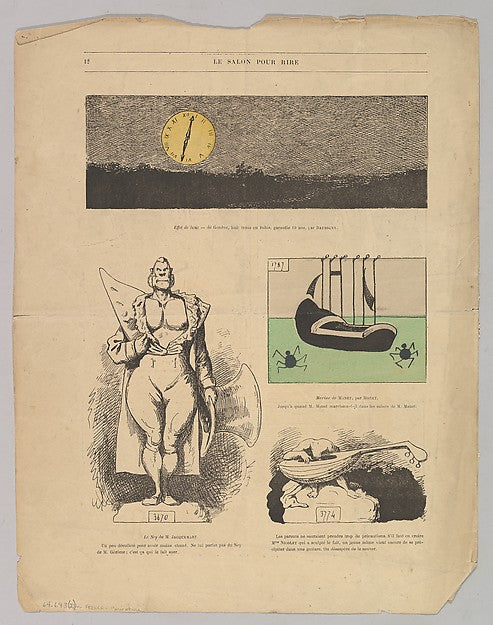 Caricatures of paintings by Daubigny and others in Le Salon Po, Poster Print Wall Art
