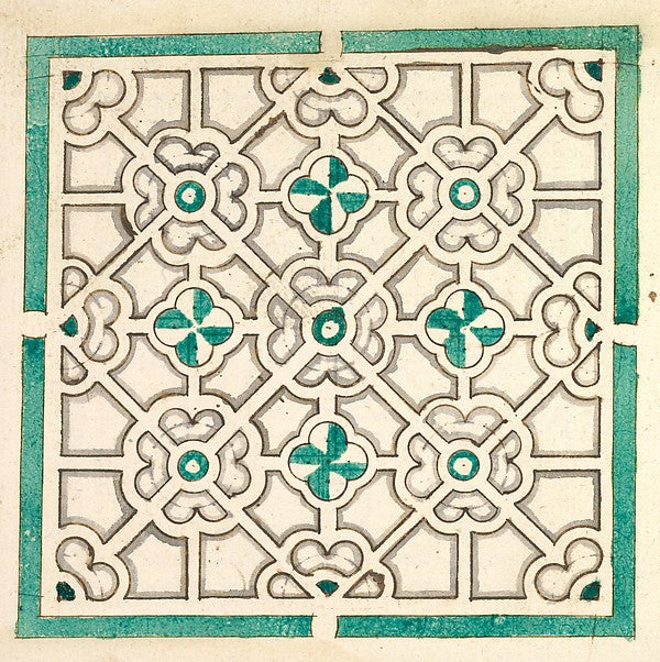 :Layout for a Garden with Flower-shaped Floral Beds-16x12"(A3) Poster