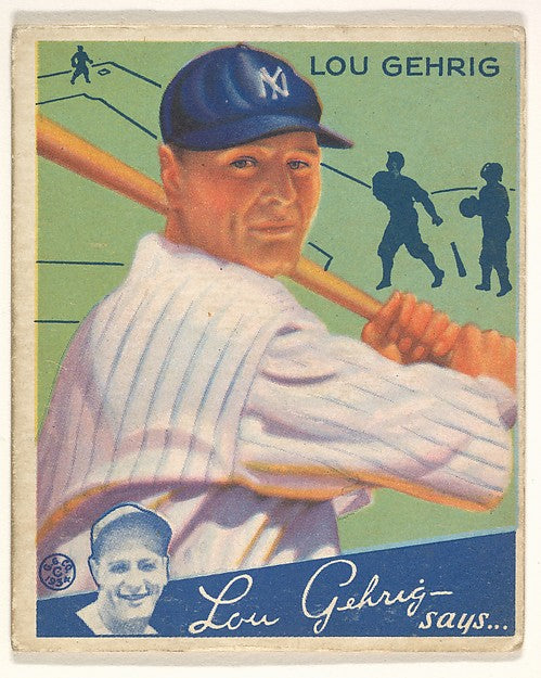 :Lou Gehrig New York Yankees from the Big League Chewing Gum-16x12"(A3) Poster