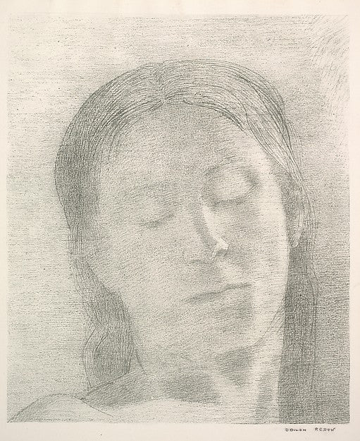 Eyes Closed 1890-Odilon Redon, Poster Print Wall Art