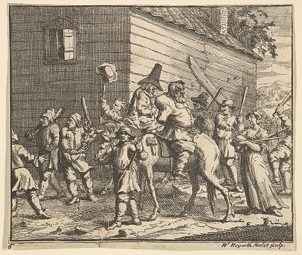 Hudibras and Ralpho Made Prisoners and Carried to the Stocks , Poster Print