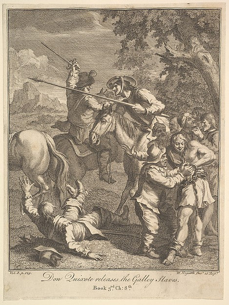 Don Quixote Releases the Galley Slaves 1756 or after-William , Poster Print