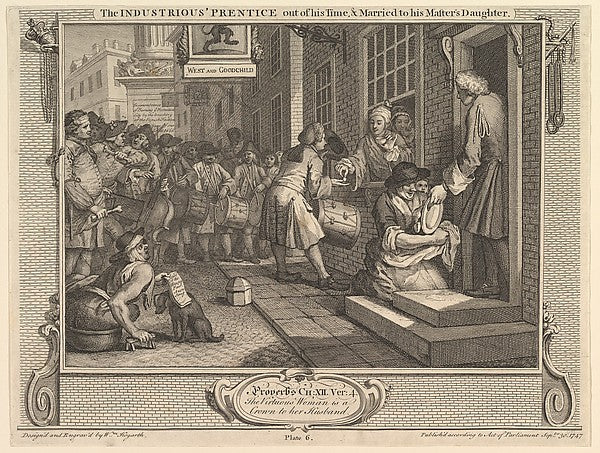The Industrious 'Prentice Out of his Time and Married to his M, Poster Print