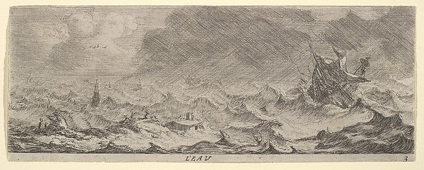 L'Eau from The Elements 17th cent-Reinier Nooms, called Zeema,16x12"(A3)Poster