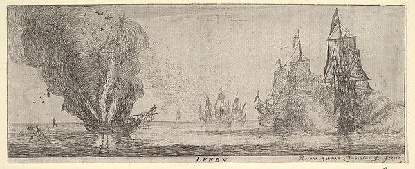 Le Feu from The Elements 17th cent-Reinier Nooms, called Zeem,16x12"(A3)Poster