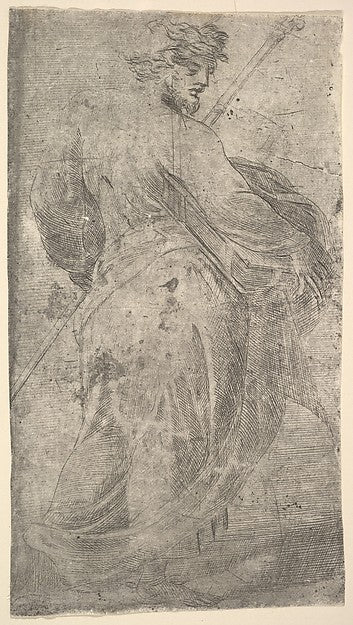 Saint James Major a staff in his left hand book in his right, Poster Print