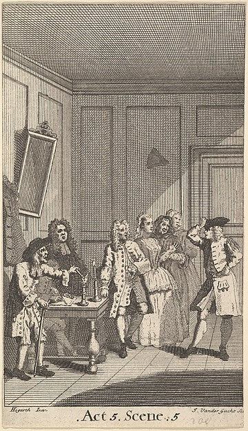 Frontispiece to Moliere's "L'Avare" 1732-After William Hogart, Poster Print Wall Art
