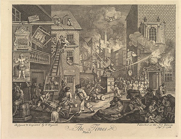 The Times Plate 1 September 1762-William Hogarth ,16x12"(A3)Poster