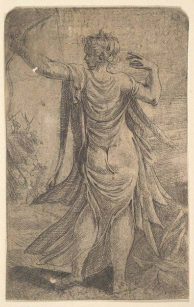 Diana viewed from behind firing her bow c1538–40-Andrea Schiav, Poster Print